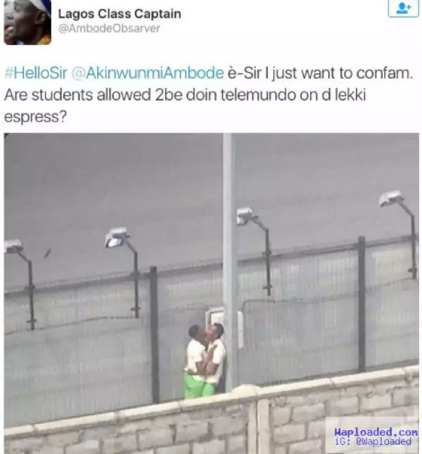 Two Secondary School students seen making out on Lekki road